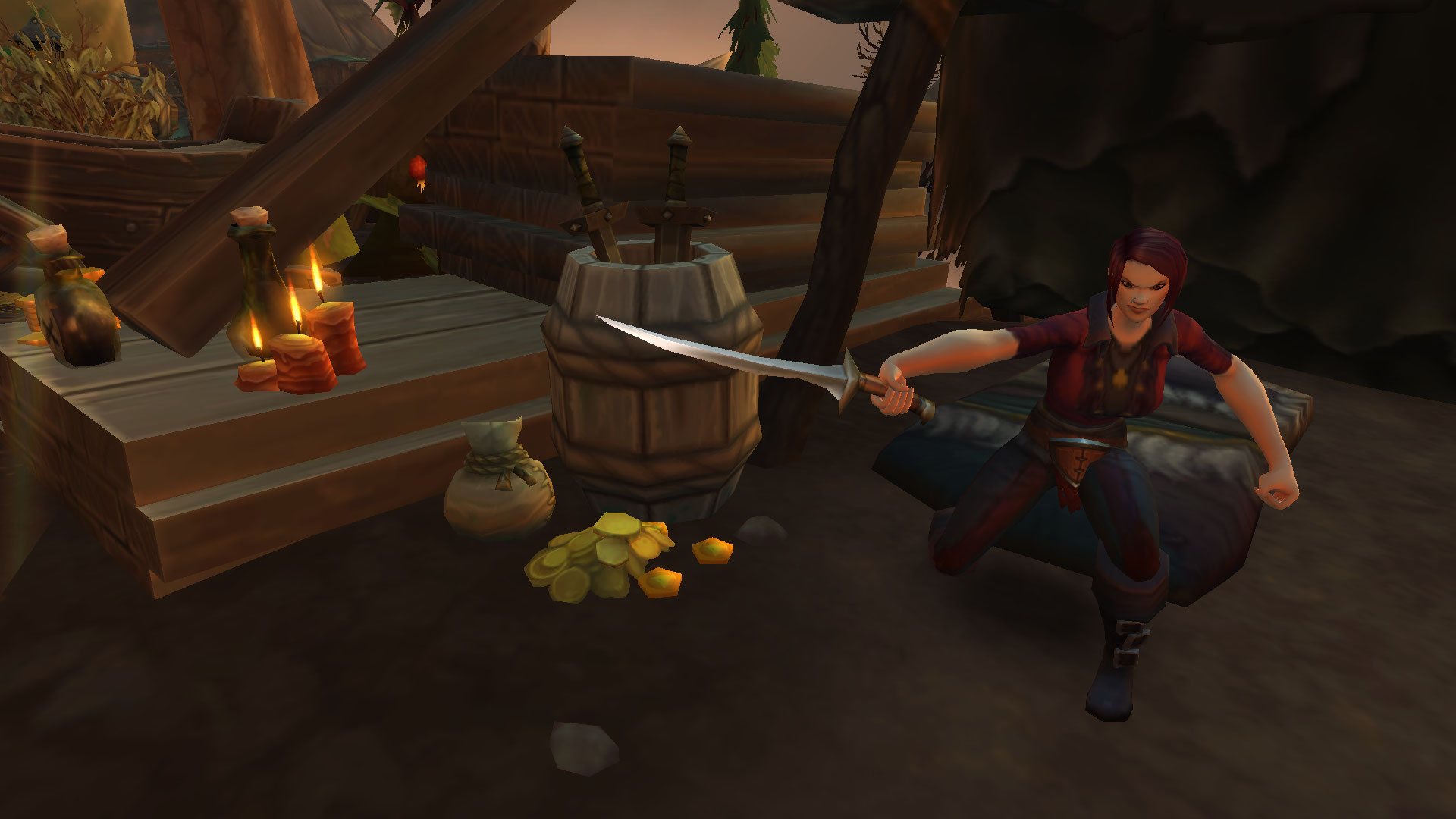 WoW pirate woman with a sword